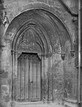 Markgröningen: Stadtkirche, Westseite, Vorhalle, Portal um 1900