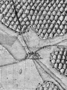 Filmenbacher Hoff (Füllmenbacher Hof bei Diefenbach) - Ansicht aus der Kieserschen Forstkarte Nr. 90 von 1684