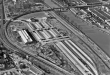 Stuttgart-Wangen: Luftbild vom Großmarkt mit Neckar 1957