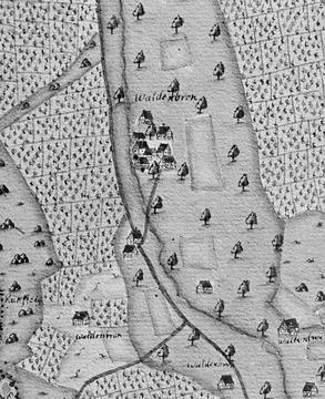 Waldenbron (Wäldenbronn bei Esslingen) - Ansicht aus der Kieserschen Forstkarte Nr. 261 von 1686