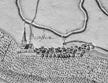 Beinstein - Ansicht aus der Kieserschen Forstkarte Nr. 245 von 1686