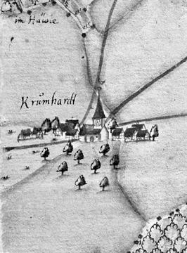 Kiesersche Forstkarte Nr. 262 aus dem Schorndorfer Forst: Krumhardt von 1686