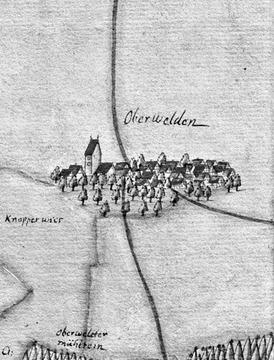 Kiesersche Forstkarte Nr. 273 aus dem Schorndorfer Forst: Oberwelden (Oberwälden) von 1686 