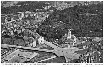 Stuttgart: Blick auf die Heilandskirche um 1920