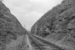 Einschnitt beim Bau der Bahnstrecke bei Dornstetten durch das Wellengebirge 1927