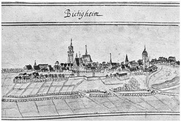 Bietigheim/Enz - Ansicht aus dem Kieserschen Forstlagerbuch von 1684
