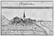 Örligheim (Erligheim) - Ansicht aus dem Kieserschen Forstlagerbuch von 1684