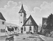 Stuttgart-Heslach: Alte evangelische Kirche um 1800