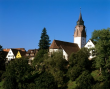 Dornstetten, Kreis Freudenstadt: Blick auf Ort mit Stadtkirche; 2001