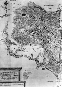 Karte vom Freudenstädter Forst von Johann Mayern, linke Hälft 1712 