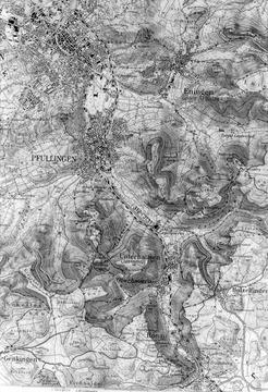 Karten-Detail: Reutlingen, Pfullingen und Honau