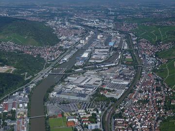 Mettingen und Neckarhafen, Luftbild 2007