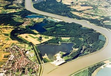 Rheinmünster - Greffern: Luftbild 1987 