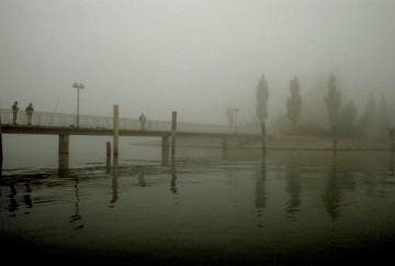 Nebel am Steg in Immenstaad 1982