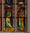 Farbiges Glasfenster in der Klosterkirche Heiligkreuztal, um 1310