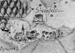 Sternenfels, Ansicht auf der Forstkarte, kolorierte Federzeichnung 1684
