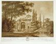 Schwetzingen: Römische Wasserleitung im Schlossgarten, Radierung, Karl Kuntz, vor 1800