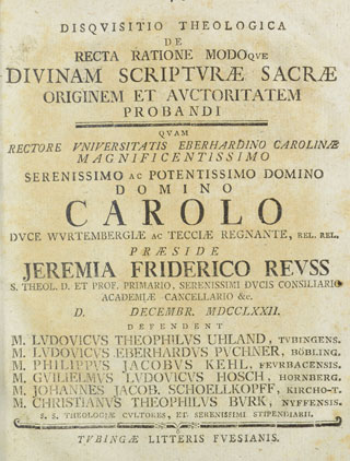 Disqvisitio Theologica De Recta Ratione Modoqve Divinam Scriptvrae Sacrae Originem Et Avctoritatem Probandi