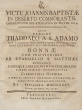 De Victu Joannis Baptistae In Deserto Commorantis: Commentatio Scripturistica In Matth. III.4.