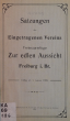 Satzungen des eingetragenen Vereins Freimaurerloge "Zur Edlen Aussicht" Freiburg i. Br.: gültig ab 1. Januar 1908