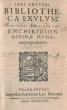 Iani Gruteri Bibliotheca exulum: Bibliotheca exulum: Seu Enchiridion Divinae Hvmanaeque prudentiae