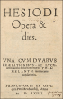 HESIODI Opera & dies