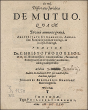 Dissertatio Iuridica De Mutuo