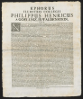 Ephorus Illustris Collegii Philippus Henricus A Goellniz, In Waldenstein, L. S. P. D.