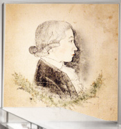 Friedrich Hölderlin: lavierte Federzeichnung von 1786